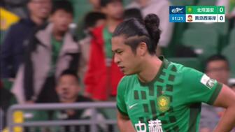 [射门被扑]张玉宁做球 曹永竞射门发生折射被门将扑出